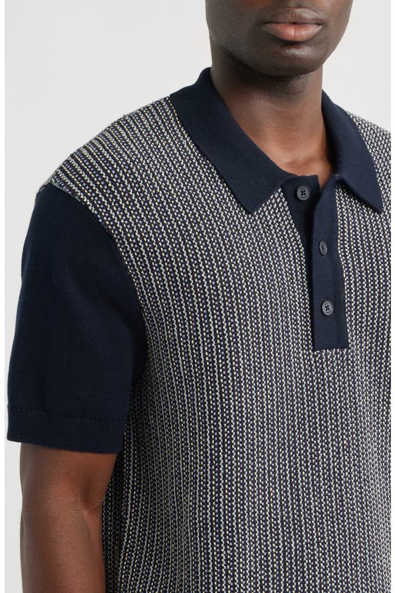 Turin Stripe Polo, Alternate, color, NAVY