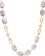 EYE CANDY LOS ANGELES Samantha Mother-of-Pearl & Faux Pearl Station Necklace