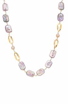 EYE CANDY LOS ANGELES Samantha Mother-of-Pearl & Faux Pearl Station Necklace