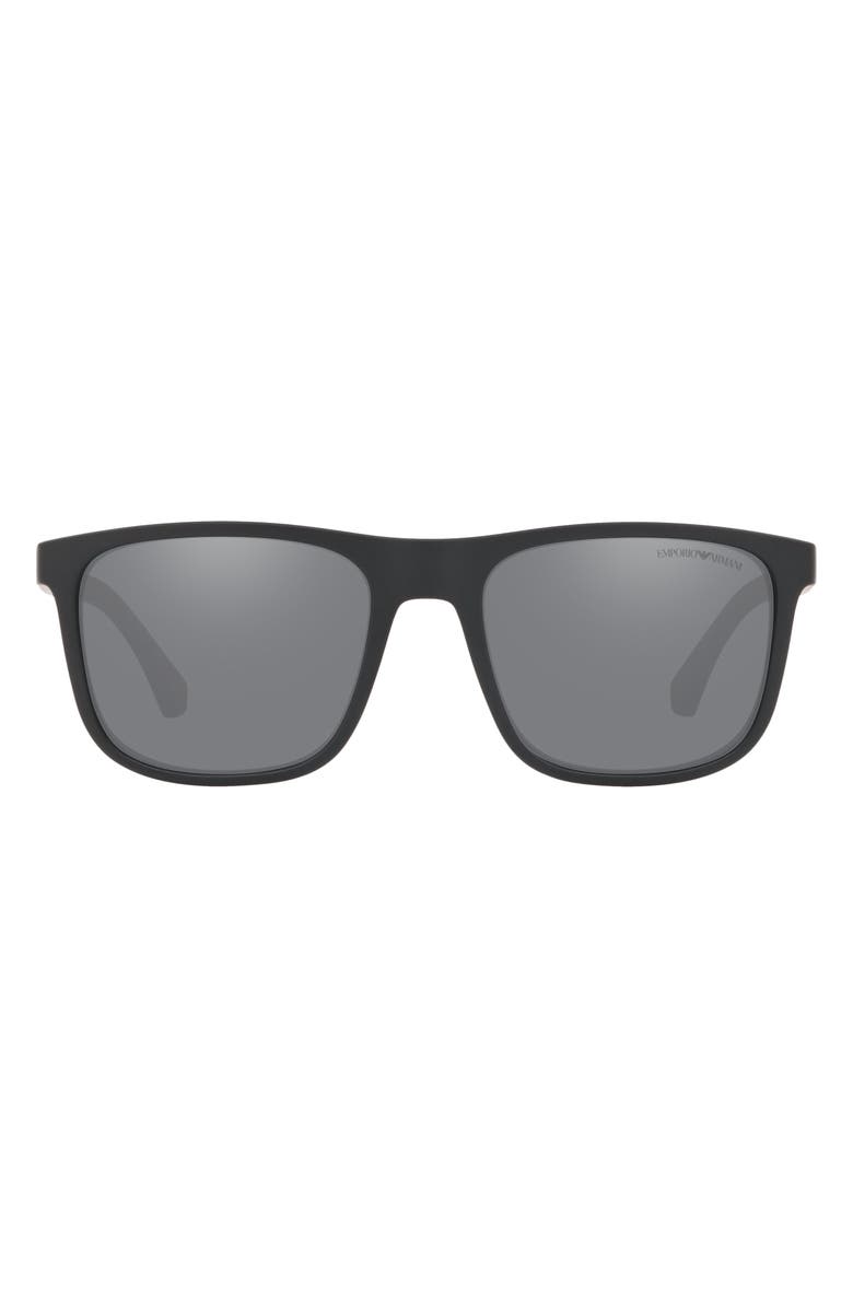 Emporio Armani 56mm Square Sunglasses, Main, color, 