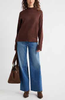 Treasure & Bond Rib Detail Mock Neck Sweater