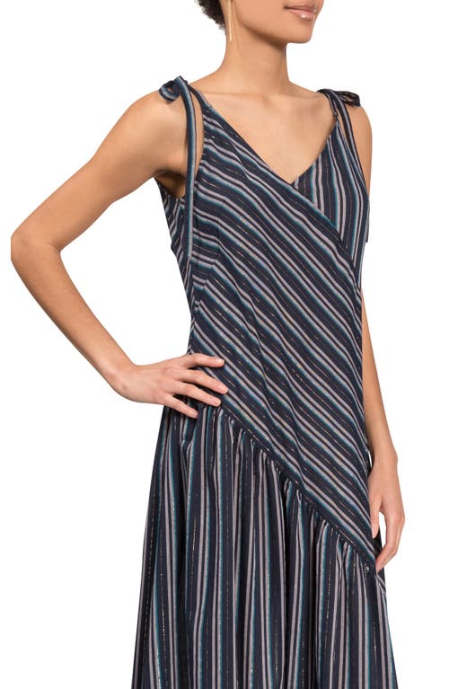 Everyday Ritual Kelsea Striped Maxi Coverup Dress In Midnight Stripe