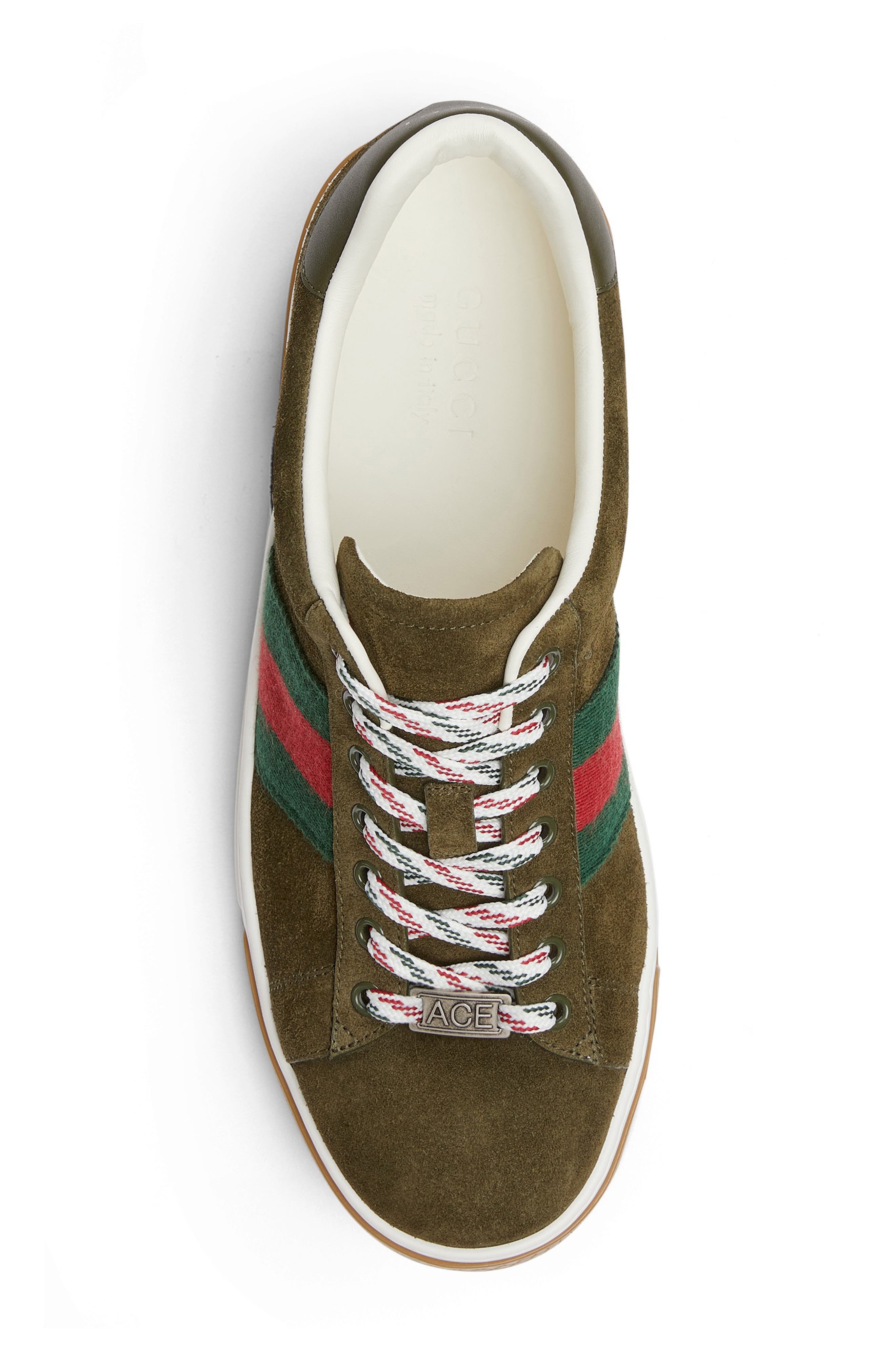 Gucci Ace Sneaker, Alternate, color, Dark Green Bottle