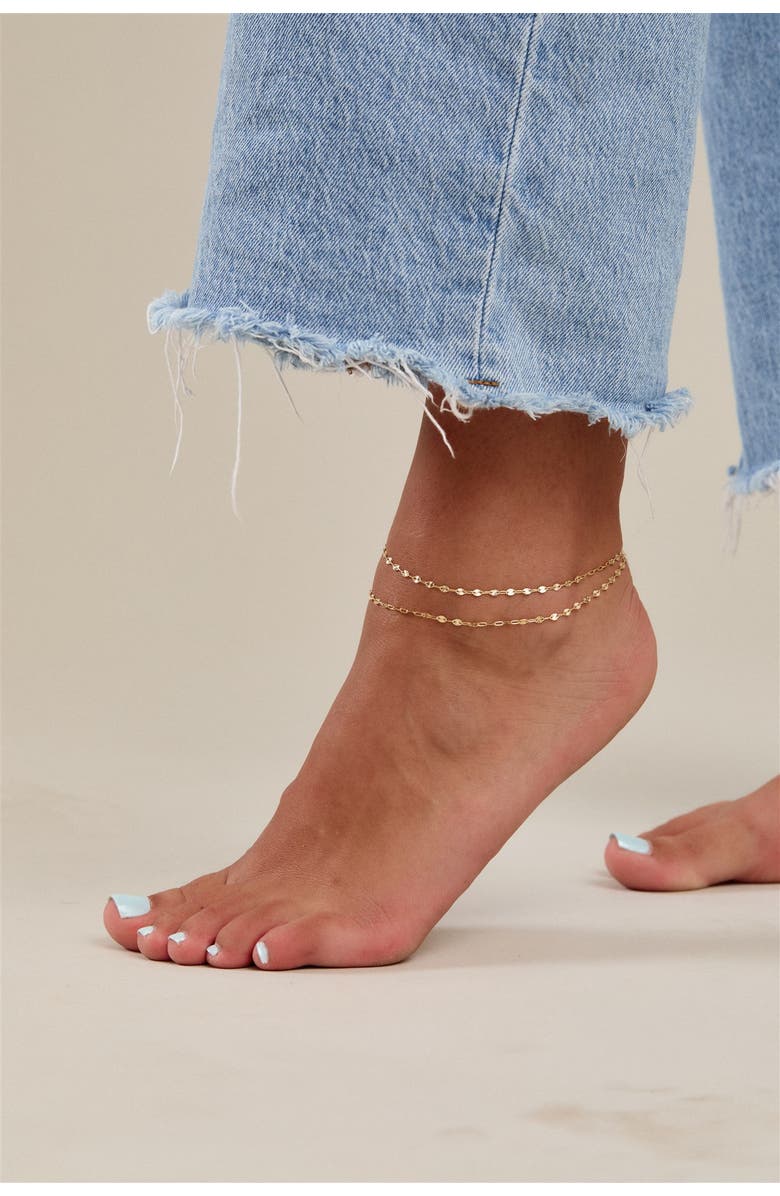 Set & Stones Millie Layered Anklet, Alternate, color, Gold