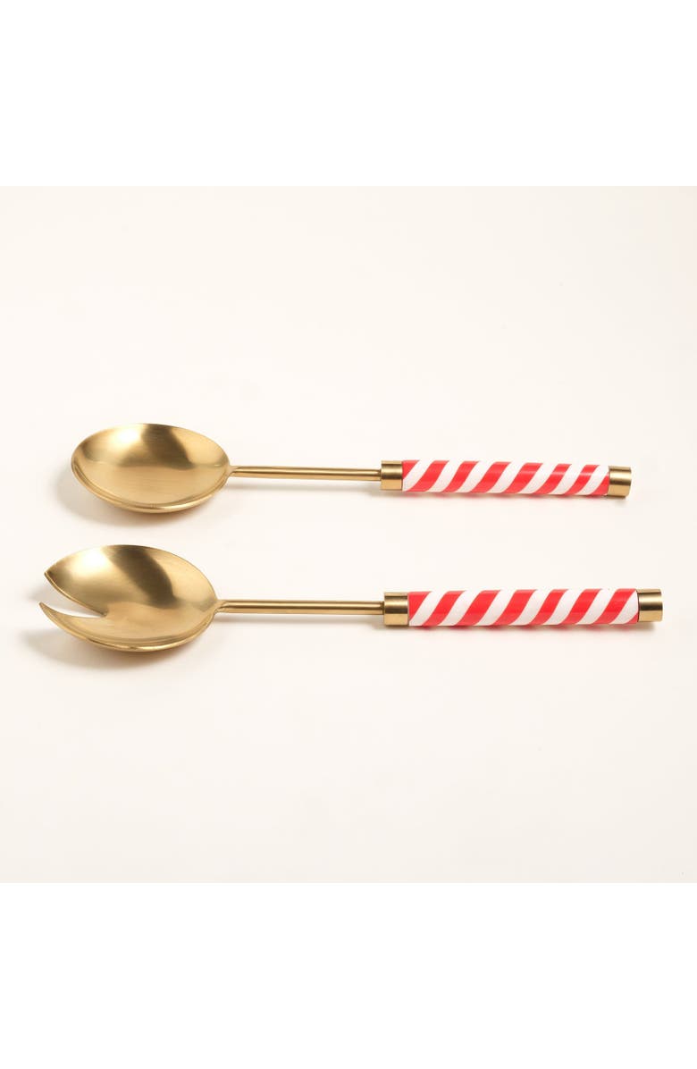 Zsa Zsa Zsu Rampur Set Of 2 Steel Salad Serving, Alternate, color, Gold