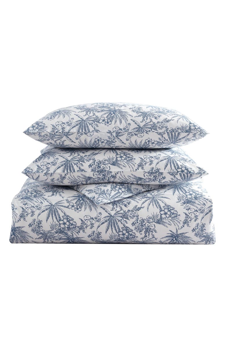 Tommy Bahama Pen & Ink Tropical Duvet Set, Main, color, Indigo