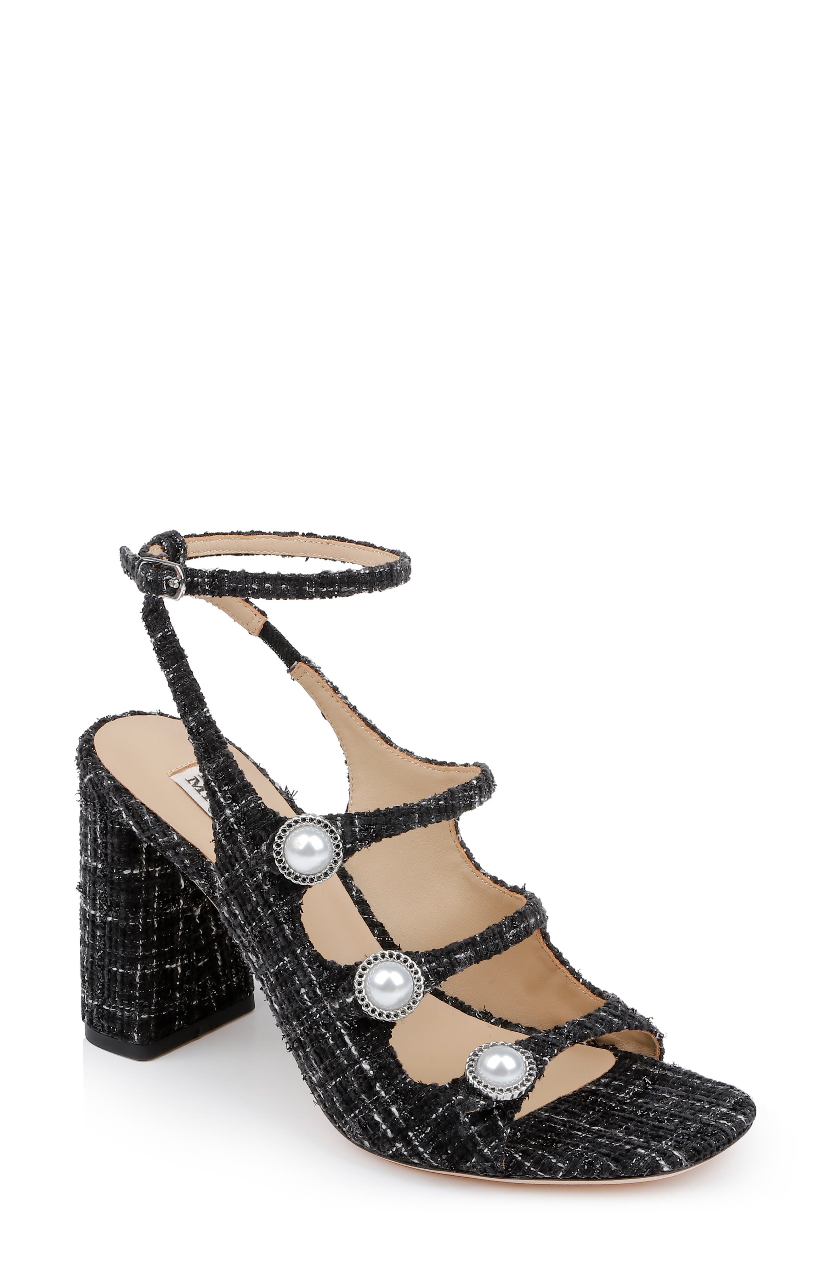 Badgley Mischka Collection Vella Ankle Strap Sandal, Main, color, Black Multi