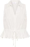 City Chic Stripe Sleeveless Peplum Top