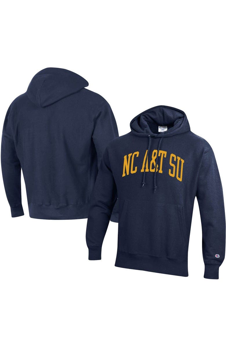 Champion Men's Champion Navy North Carolina A&T Aggies Tall Arch Pullover Hoodie, Main, color, 