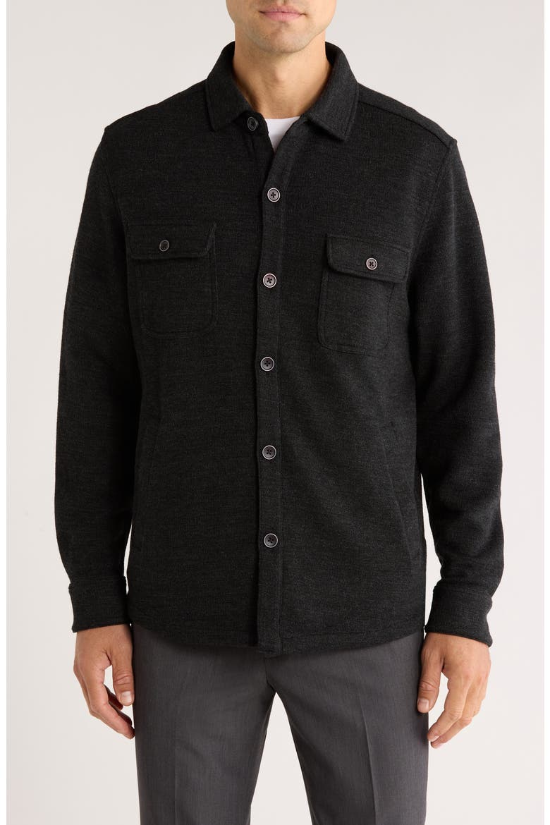 Mezner Wool & Cotton Knit Overshirt, Alternate, color, CHARCOAL