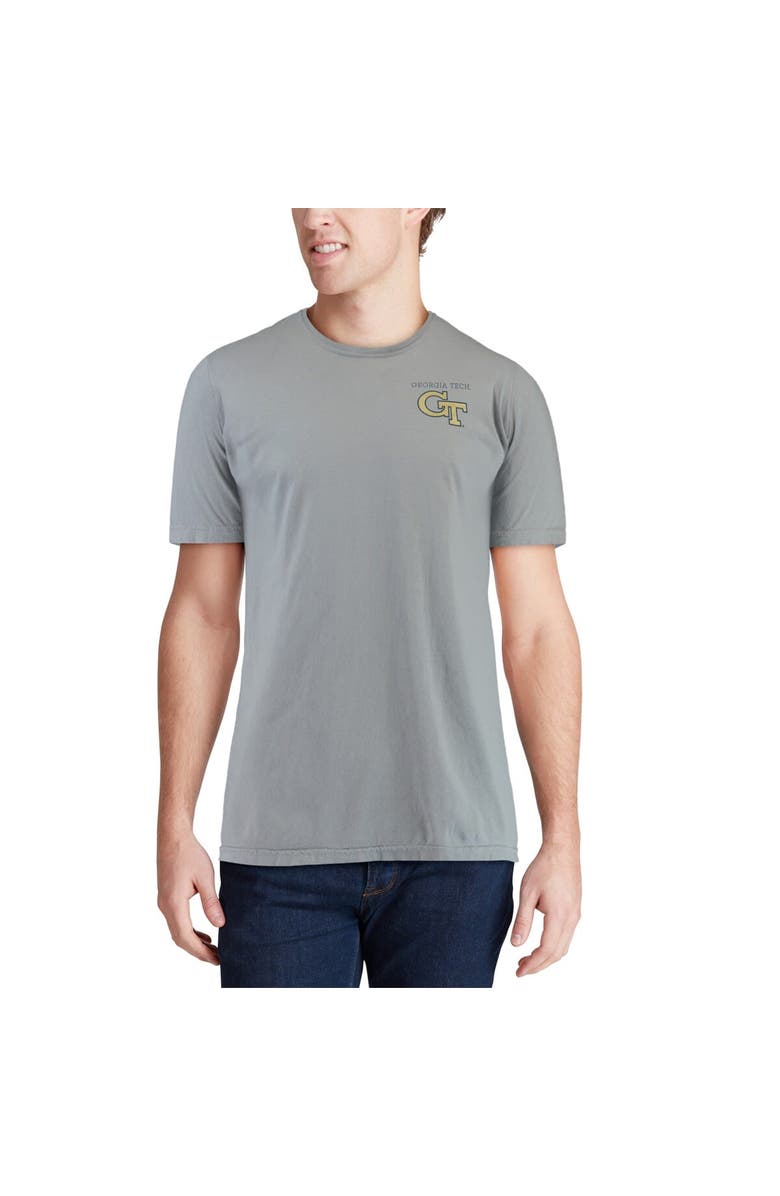 IMAGE ONE Men's Gray Georgia Tech Yellow Jackets Team Comfort Colors Campus Scenery T-Shirt, Alternate, color,