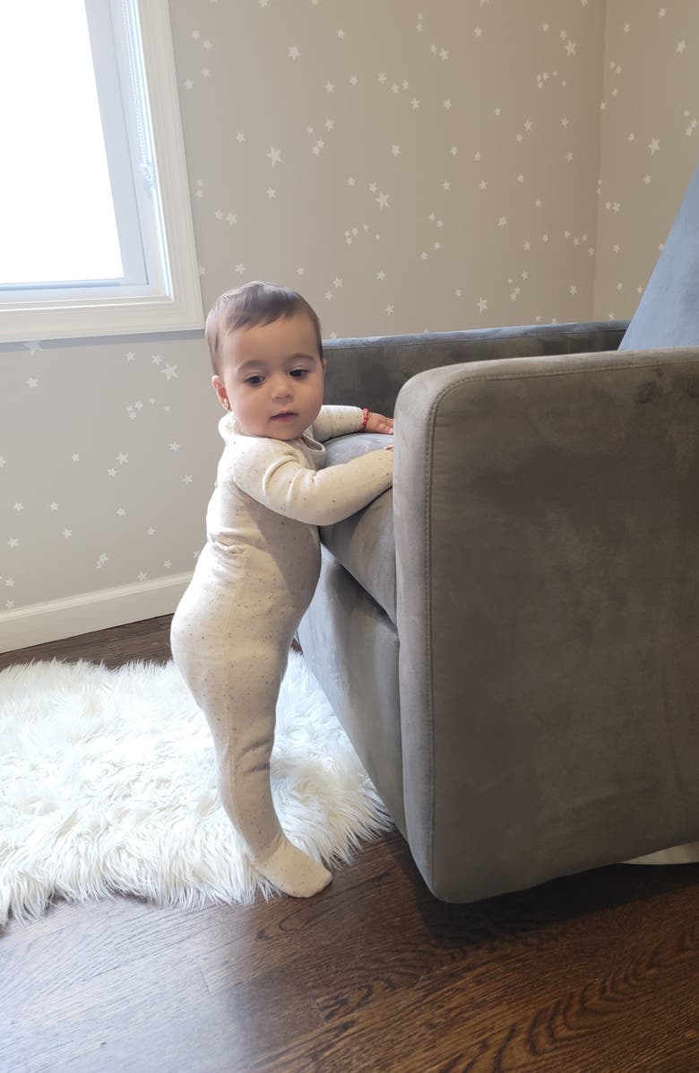 Manière Heathered Speckled Fitted One-Piece Pajamas, Alternate, color, Confetti Cake