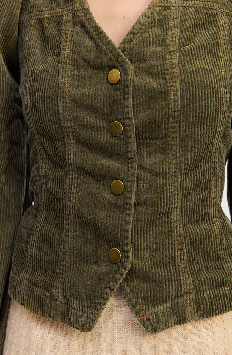 JACQUIE THE LABEL Sylvie Long Sleeve Corduroy Button-Up Shirt, Alternate, color, 