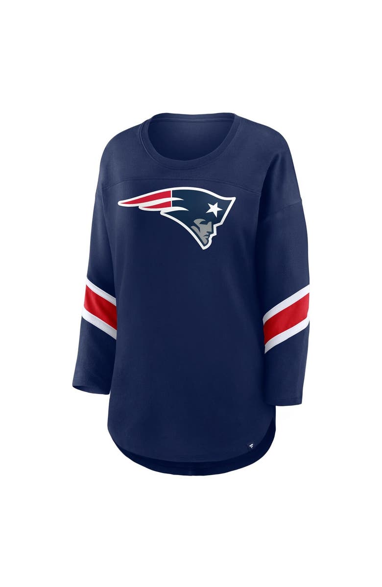 FANATICS Women's Fanatics Navy New England Patriots Plus Size Redzone 3/4-Sleeve Scoop Neck T-Shirt, Alternate, color, Navy