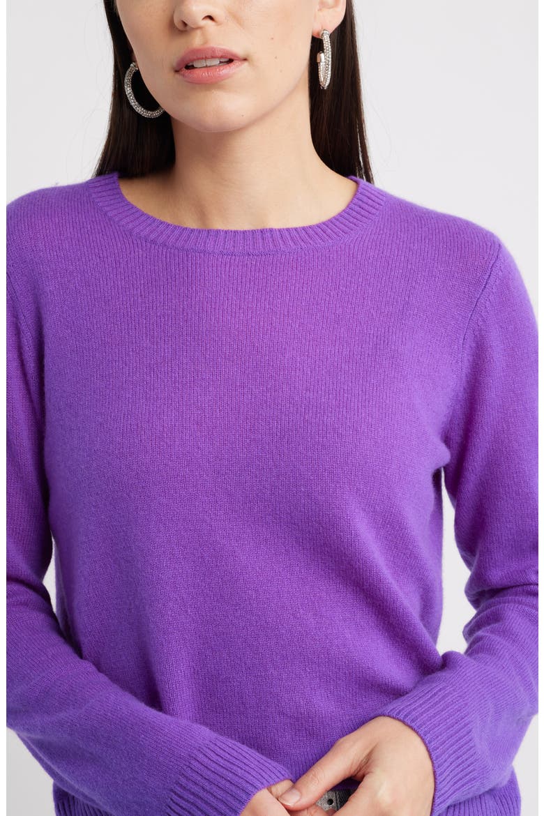 Cashmere Crewneck Sweater, Alternate, color, PURPLE TILANDIA