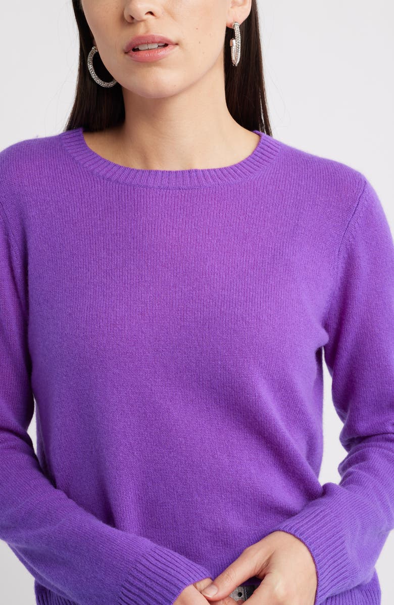 Caslon<sup>®</sup> Cashmere Crewneck Sweater, Alternate, color, Purple Tilandia
