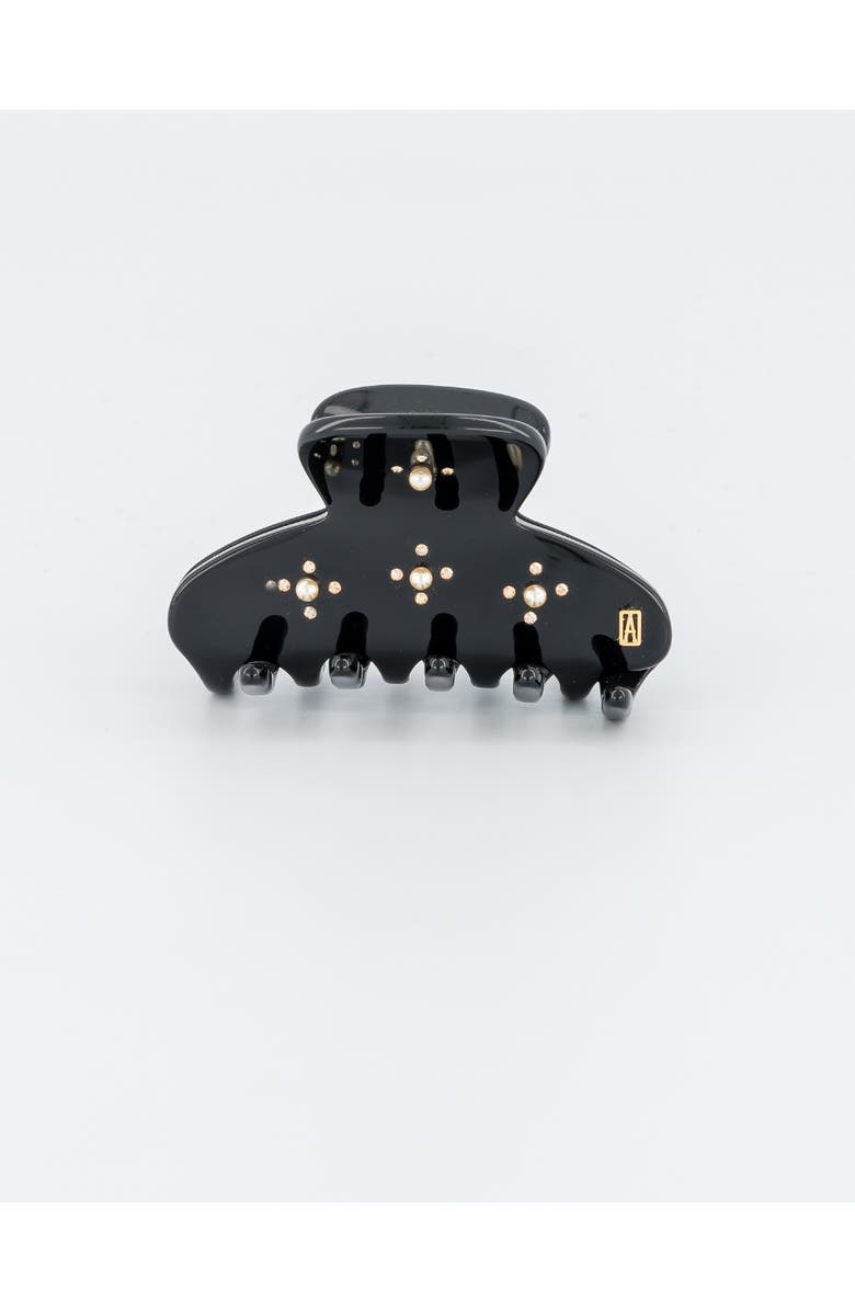 Alexandre de Paris En Pamoison Strass Acetate and Pearls Hair Claw Clip, Main, color, Black