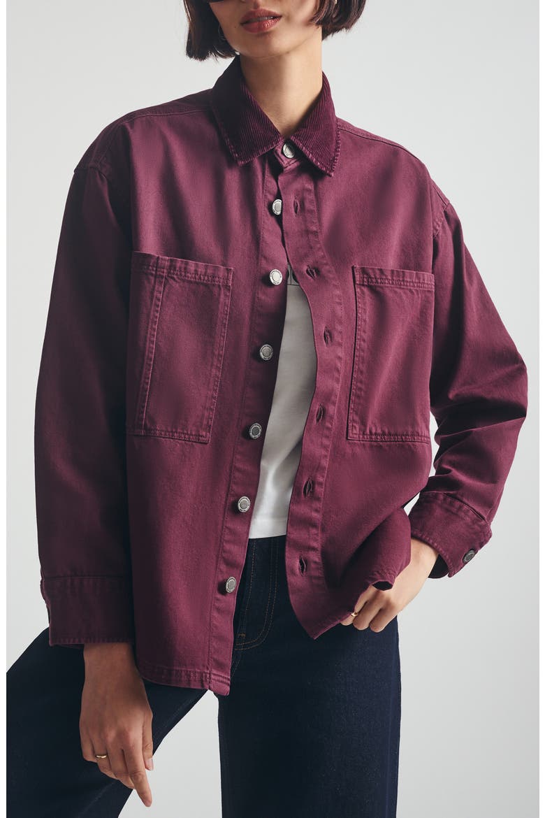 Corduroy Collar Overshirt, Main, color, WINDSOR WINE