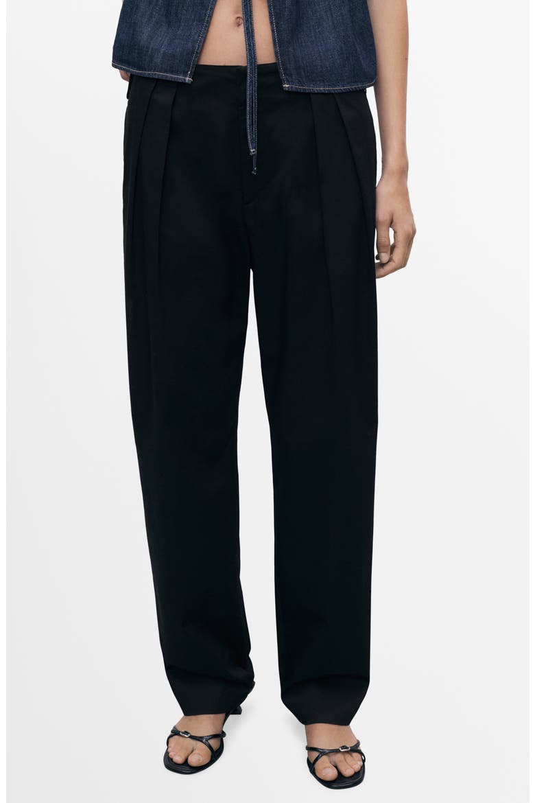 Straight Leg Cotton Pants, Main, color, BLACK
