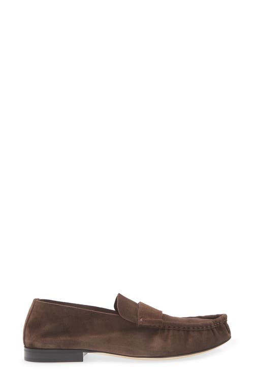 The Row Soft Moc Toe Loafer In Brown