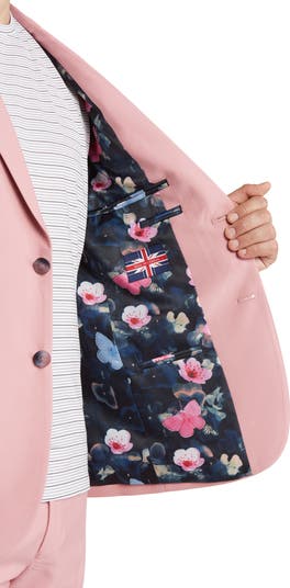 Solid Two Button Notch Lapel Slim Fit Suit