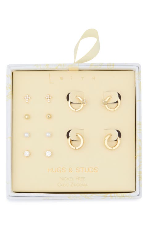 Assorted 6-Pack Cubic Zirconia & Faux Pearl Earrings