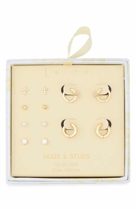 Leith Assorted 6-Pack Cubic Zirconia & Faux Pearl Earrings