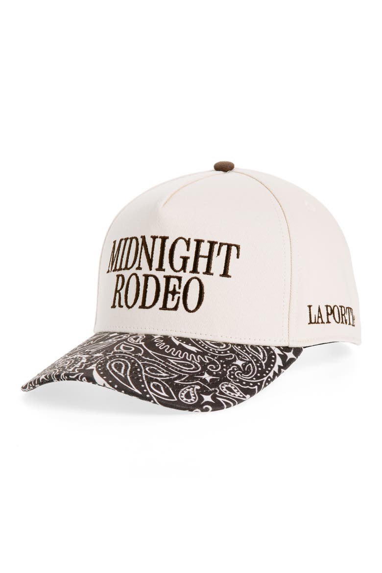 x La Porte Paisley Cotton Twill Baseball Cap, Main, color, CREAM/ BROWN