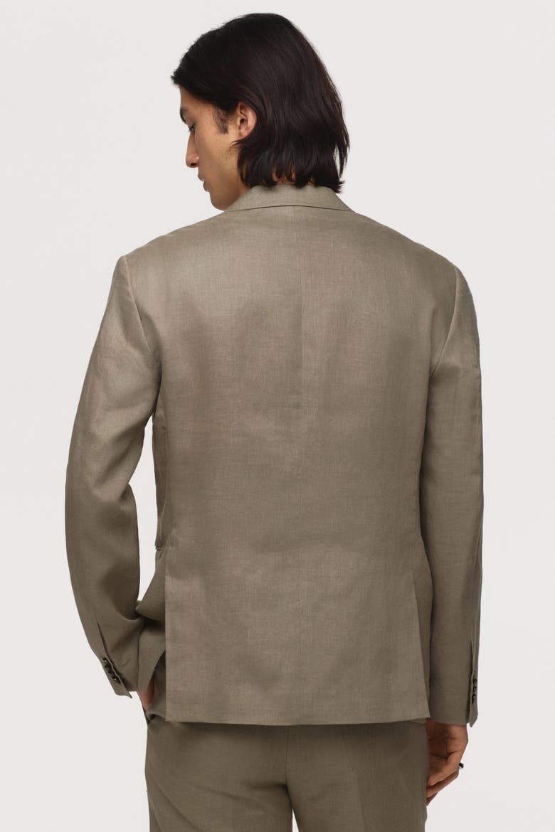 Slim Fit Linen Jacket, Alternate, color, Khaki green