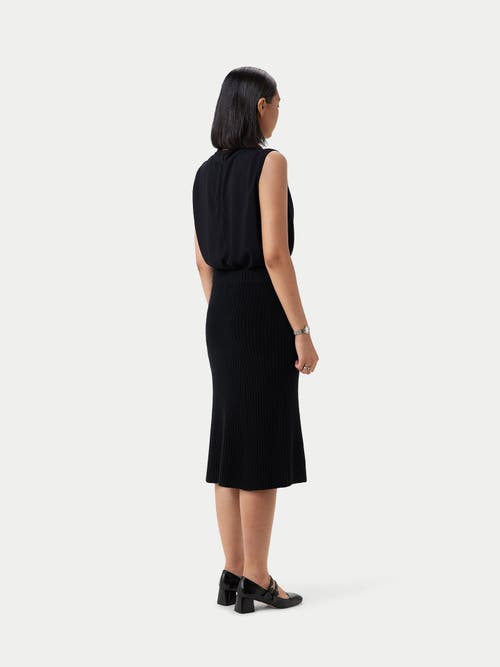 Gobi Mongolian Cashmere Cashmere Midi Flared Skirt In Black