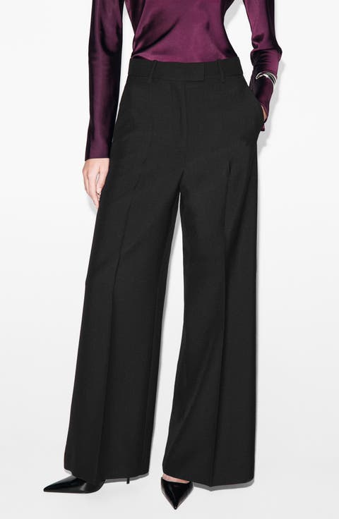 Wide Leg Suit Pants
