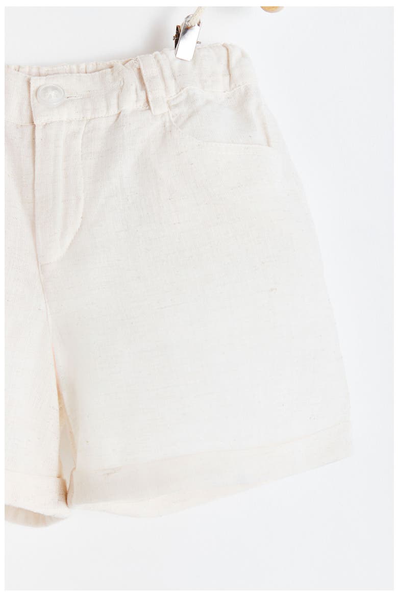Premium Cotton Linen Bermuda for Infant, Alternate, color, Ivory