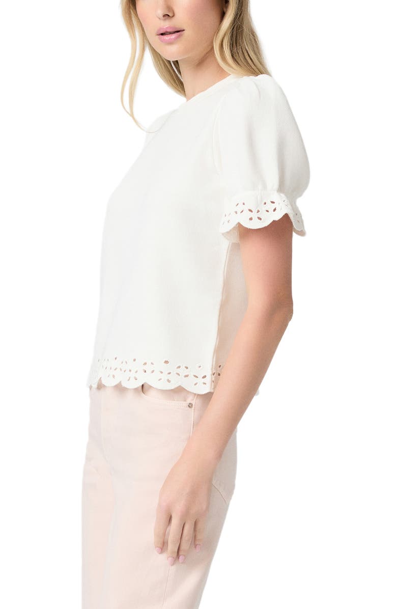 PAIGE Ciabatta Eyelet Trim Cotton Top, Alternate, color, Ivory