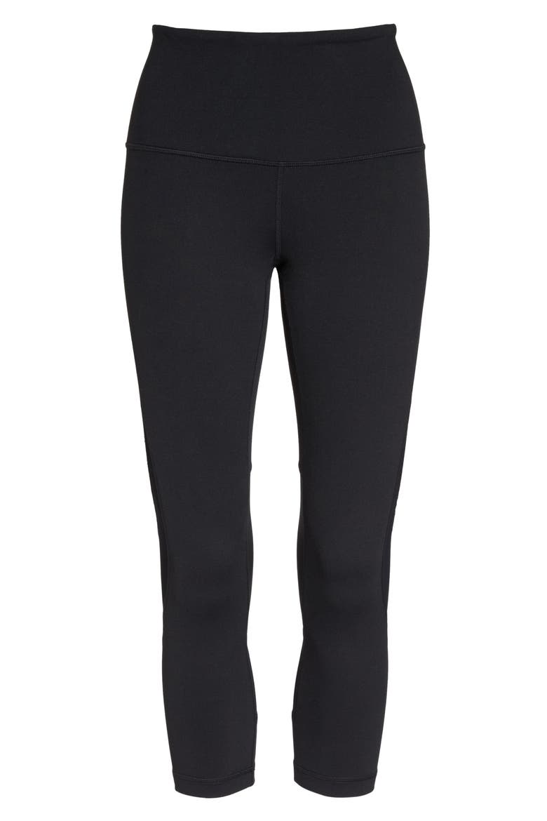 Defy High Waist Crop Leggings, Alternate, color, BLACK