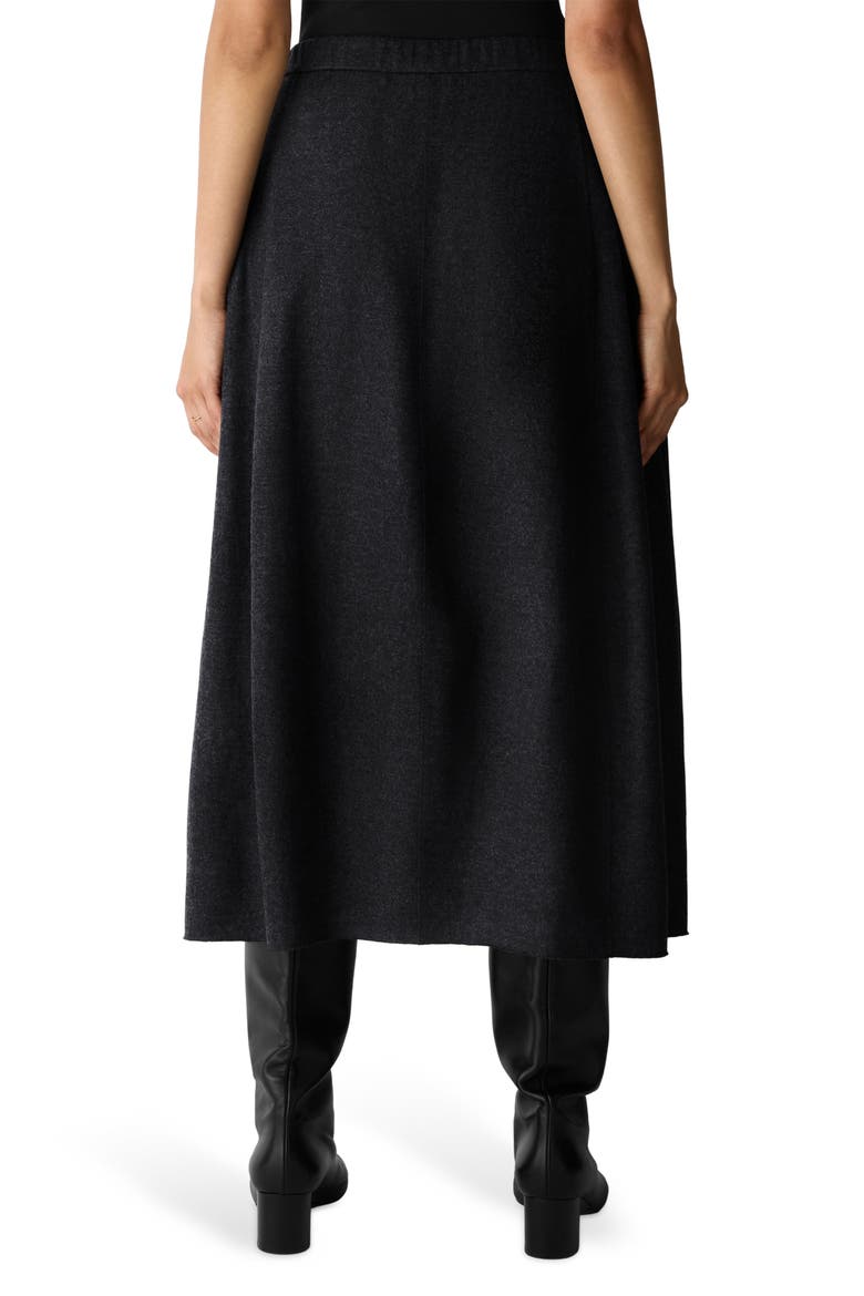 Virgin Wool Midi Lantern Skirt, Alternate, color, CHARCOAL