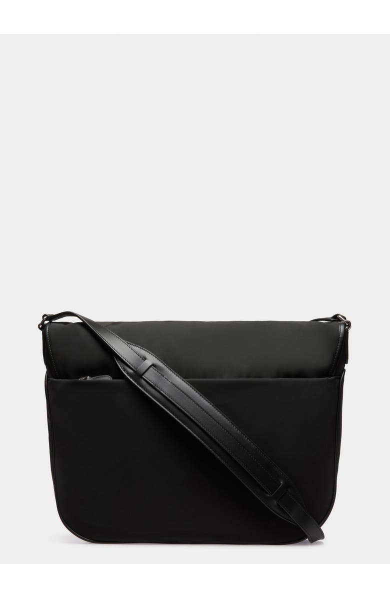Bally B-Light Messenger Bag in Nylon and Leather, Alternate, color, Black+Palladio