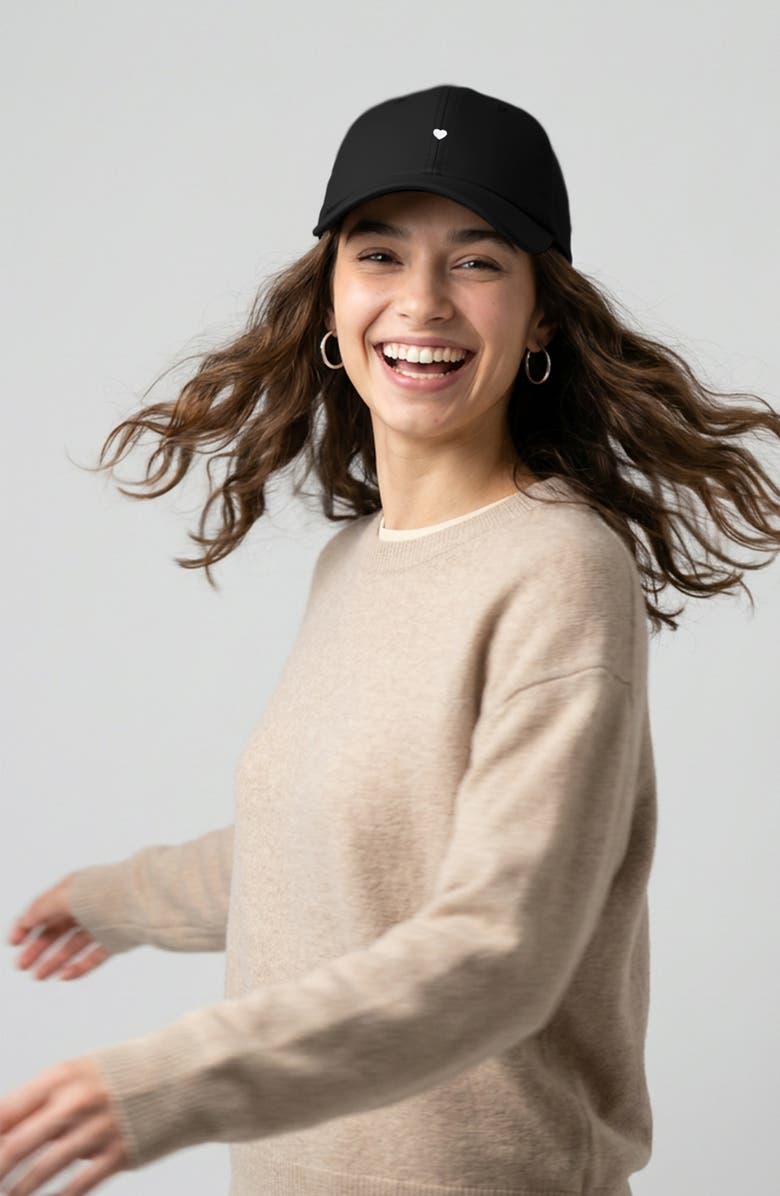Dalix Lil Heart Dad Cap, Alternate, color, Black