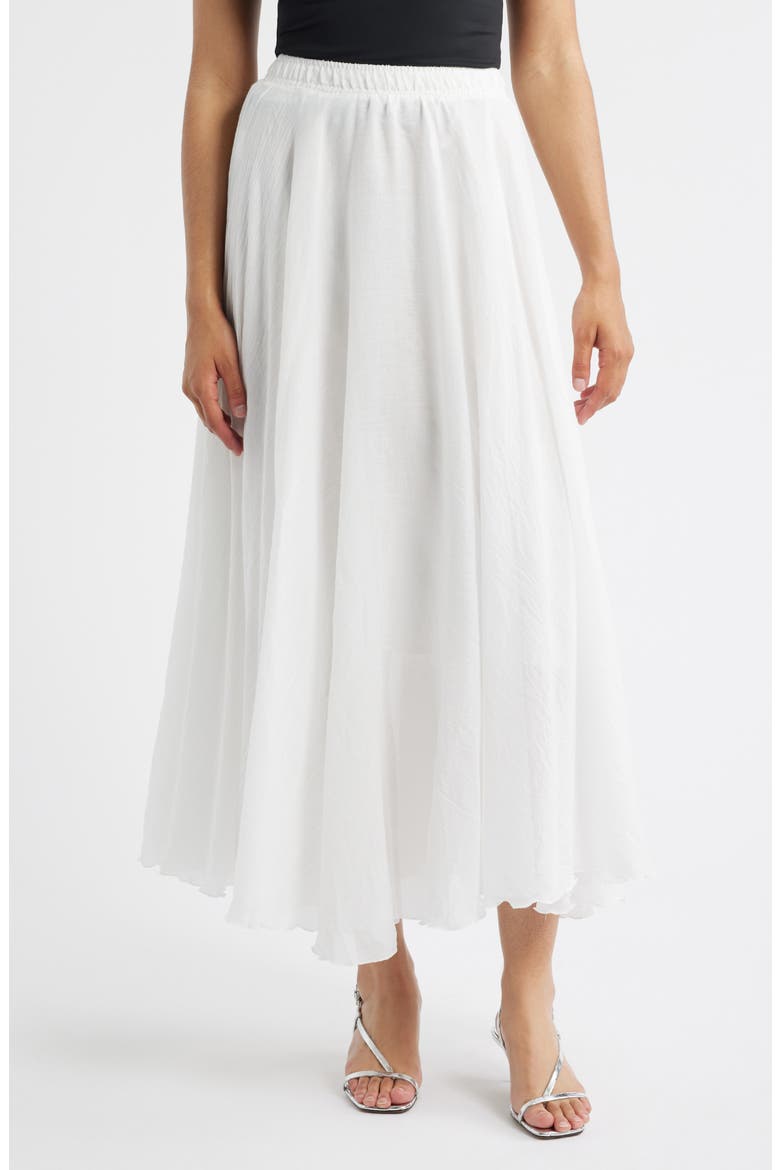 Alba Pull-On Midi A-LIne Skirt, Main, color, WHITE