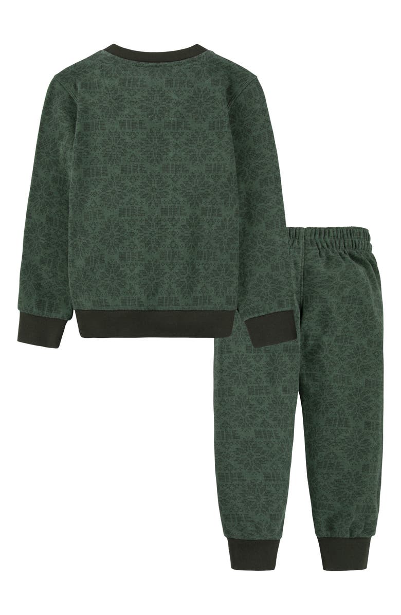 Nike Kids' Sportswear Club Holiday Crewneck Sweatshirt & Joggers Set, Alternate, color, Nobel Green