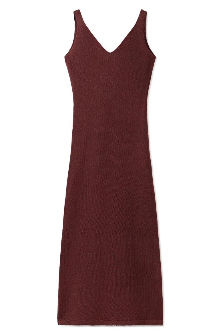 V-Neck Knit Midi Dress, Main, color, BURNT ORANGE