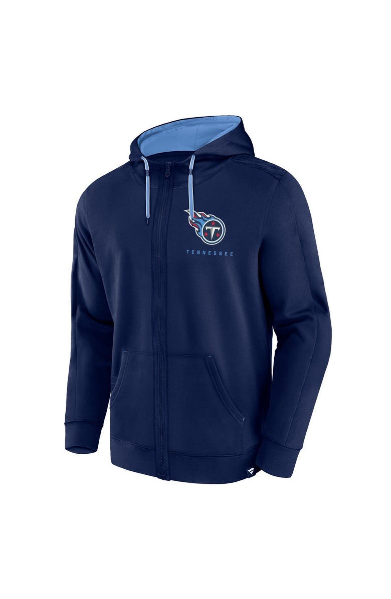 FANATICS Men's Fanatics Branded Navy Tennessee Titans Defender Evo Full-Zip Hoodie, Alternate, color,