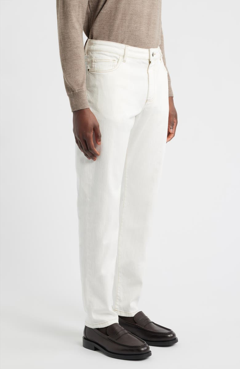 Canali Garment Dyed Bull Denim Jeans, Alternate, color, White