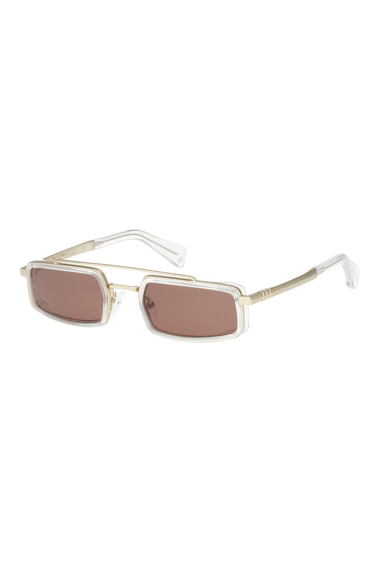 52mm Navigator Sunglasses, Alternate, color, GOLD / CRYSTAL CLEAR / BROWN