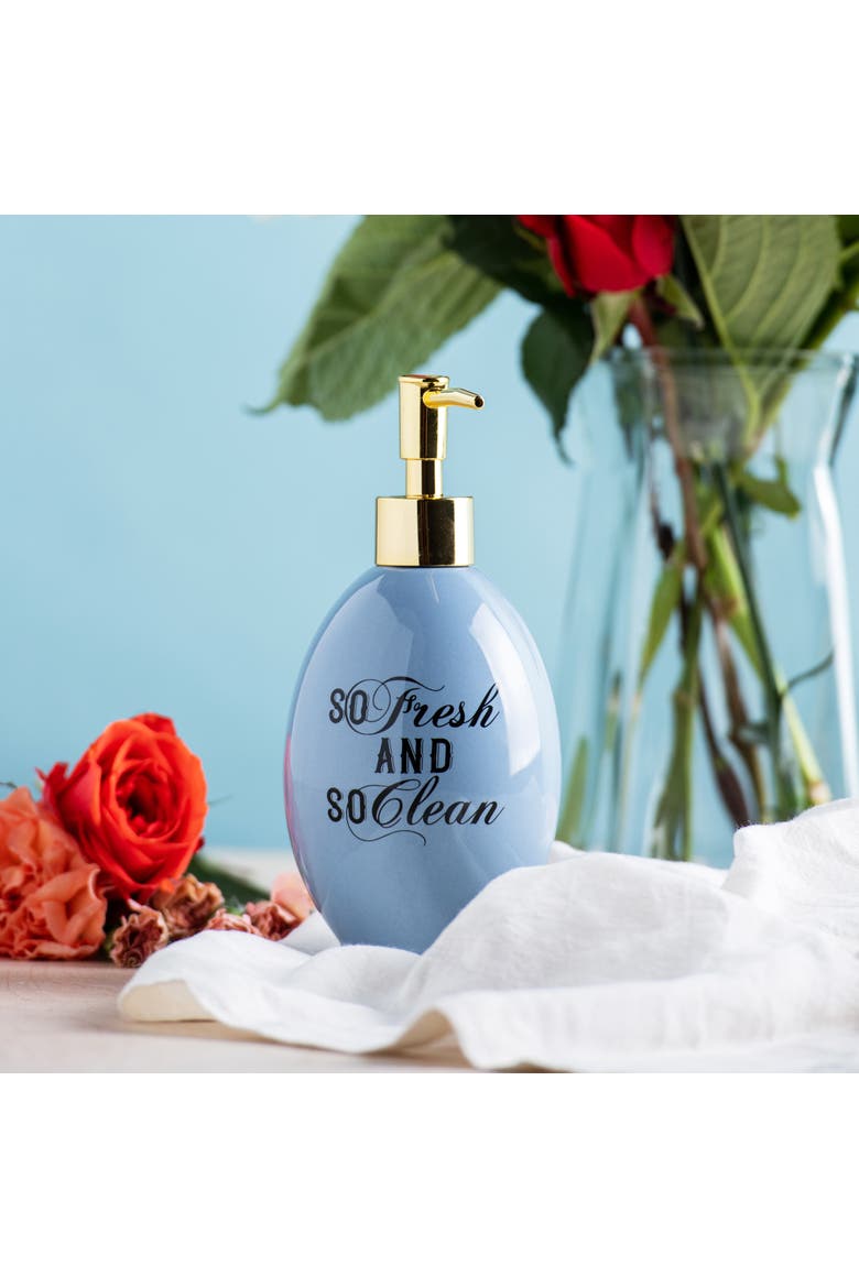 So Fresh & So Clean Soap Dispenser Ceramic Blue 16 oz, Alternate, color, Blue