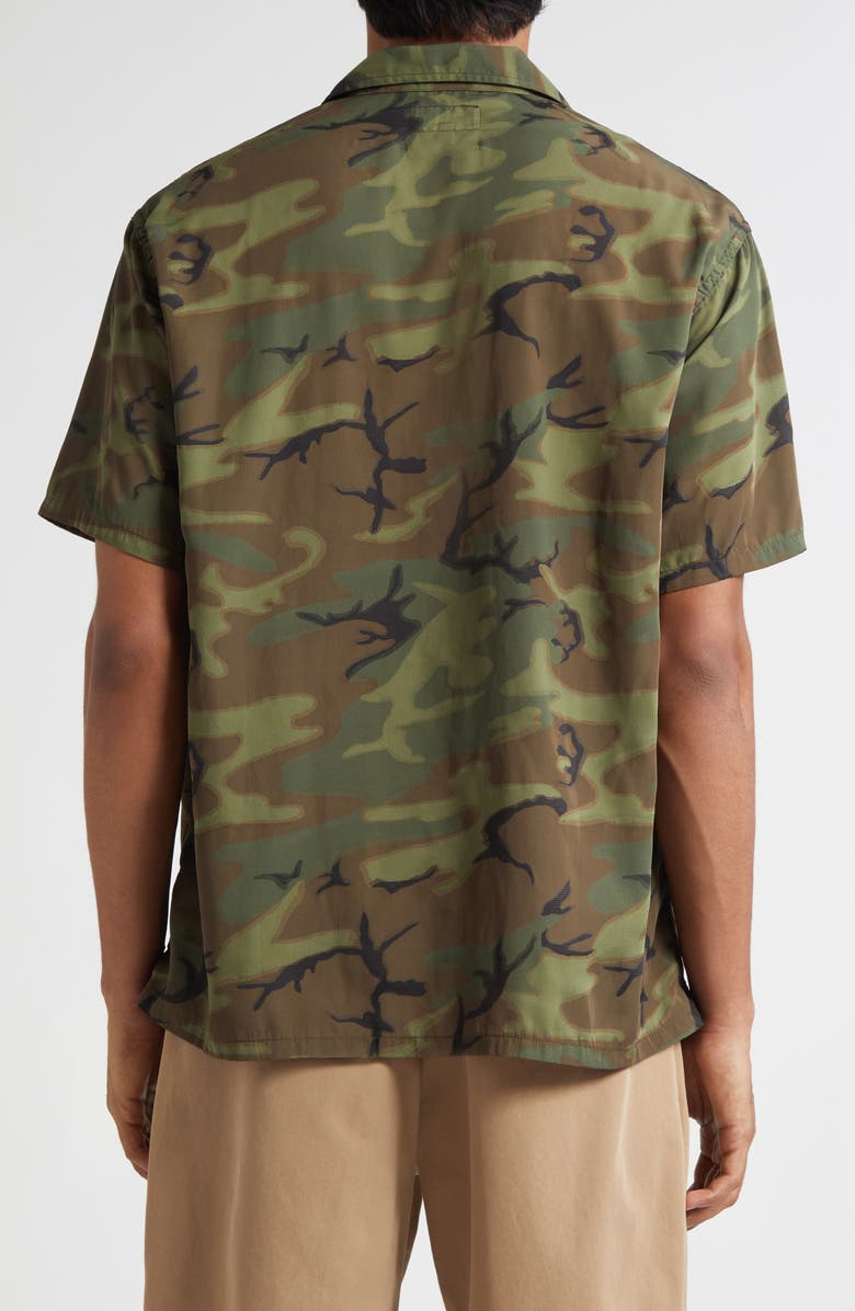 BEAMS Mesh Camo Jacquard Camp Shirt, Alternate, color, Camo Erdl Camo