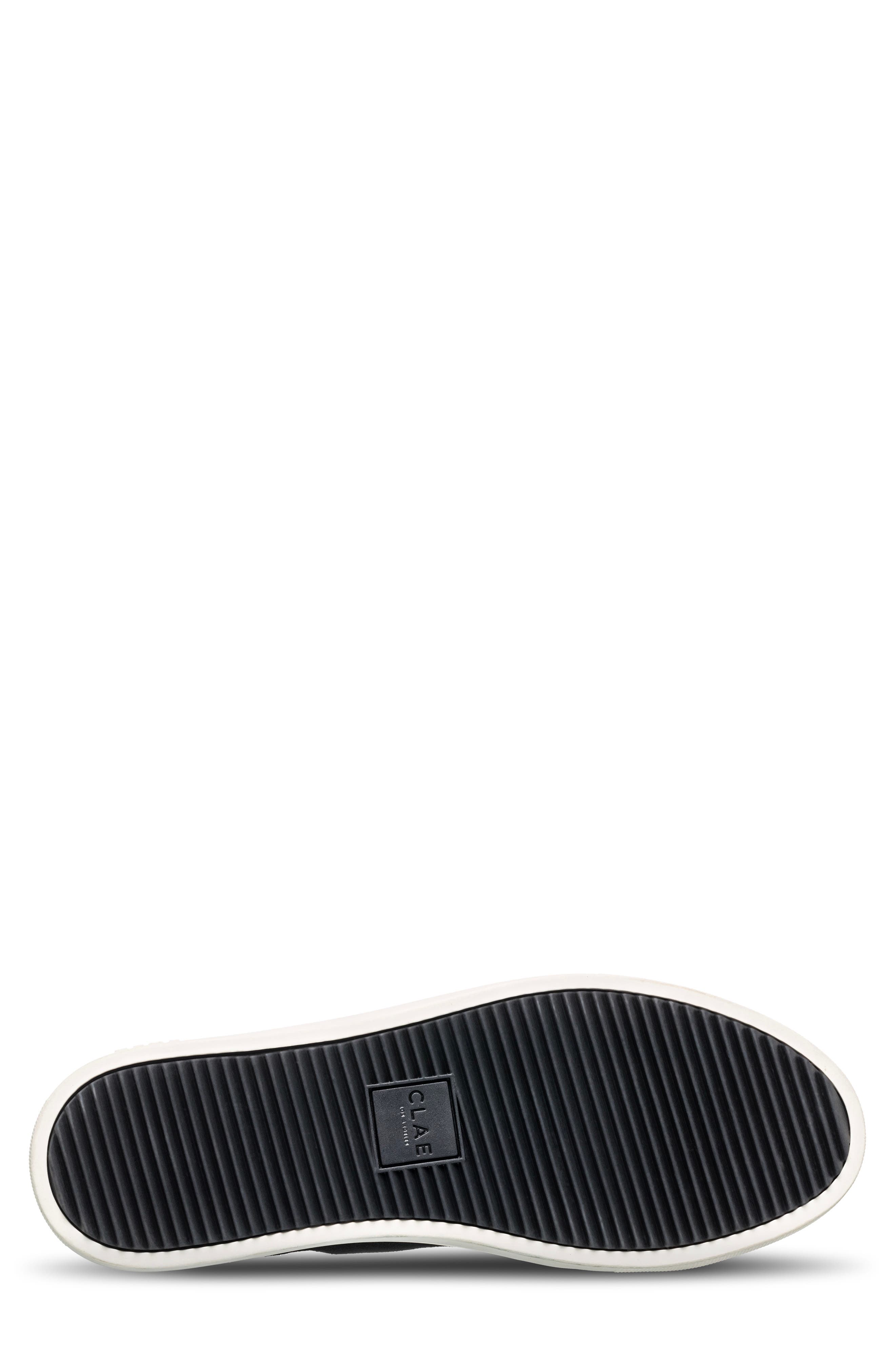 CLAE Bradley Leather Mid Top Sneaker, Alternate, color, Black Suede