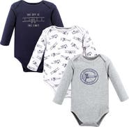 Hudson Baby Cotton Long-Sleeve Bodysuits 3-Pack