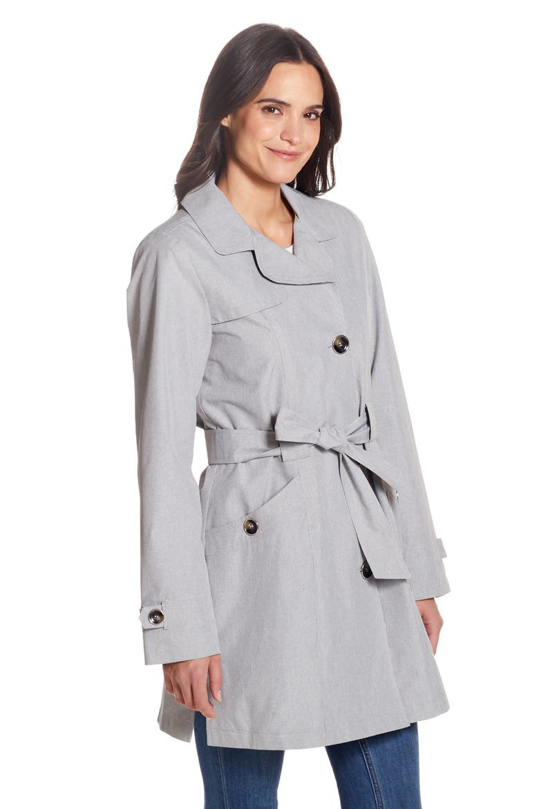 Belted Raincoat, Alternate, color, BLACK/WHITE