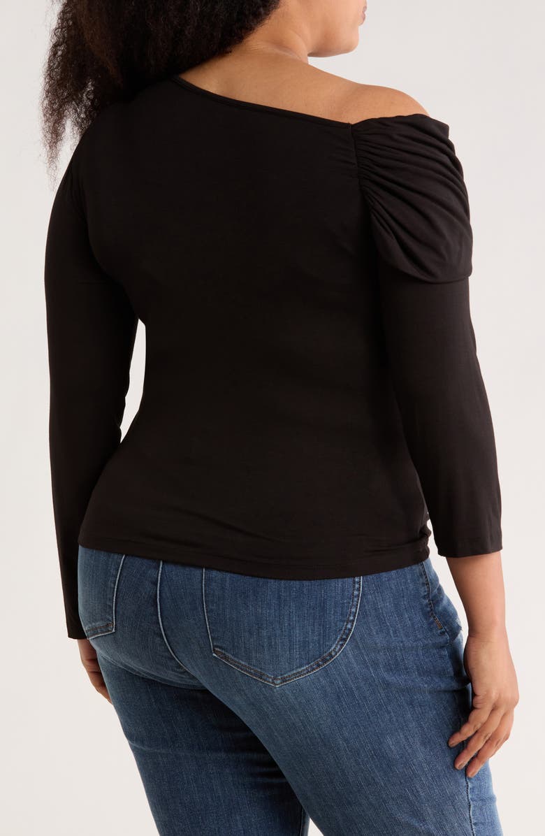 Renee C One-Shoulder Stretch Modal Top, Alternate, color, Black