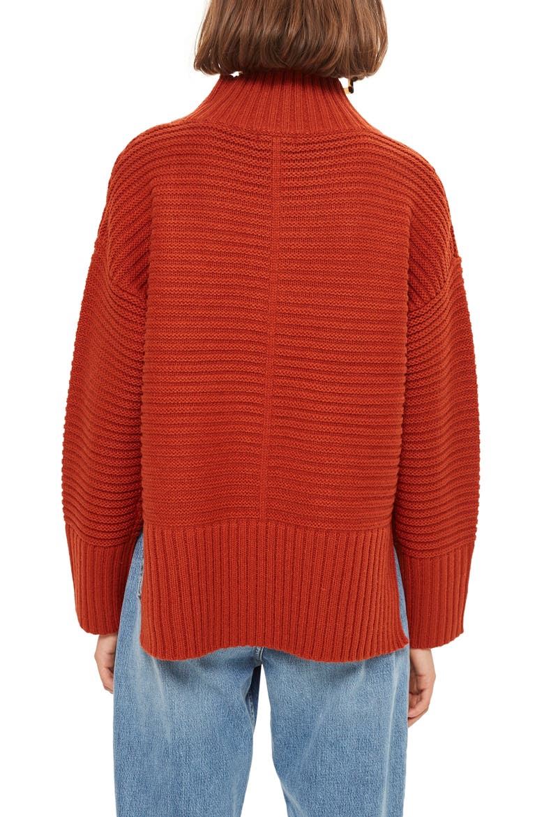Mock Neck Sweater, Alternate, color, RUST